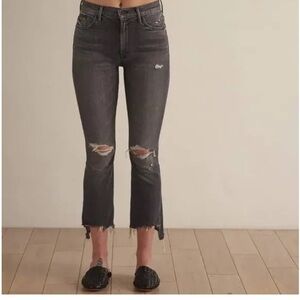 MOTHER SUPERIOR The Insider Crop Step Chew Crop Jeans in Pedal to Metal Size 25